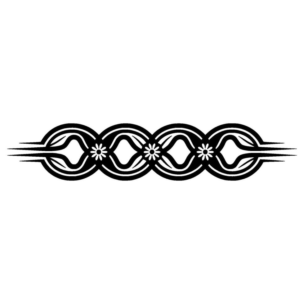 Ornamental Floral Element - Black on White vector