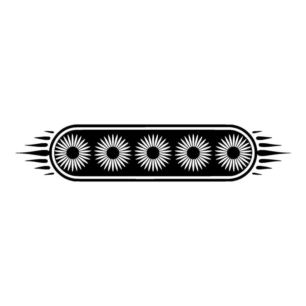 Black and White Floral Ornament Element vector