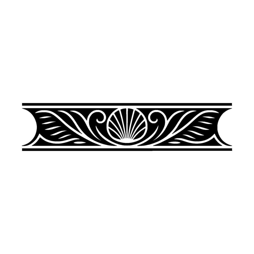 Elegant Art Deco Ornamental Border Element in Black and White vector