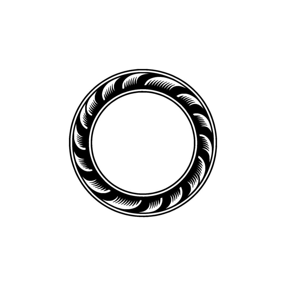 Decorative Circular Frame with Abstract Pattern on White Background vector
