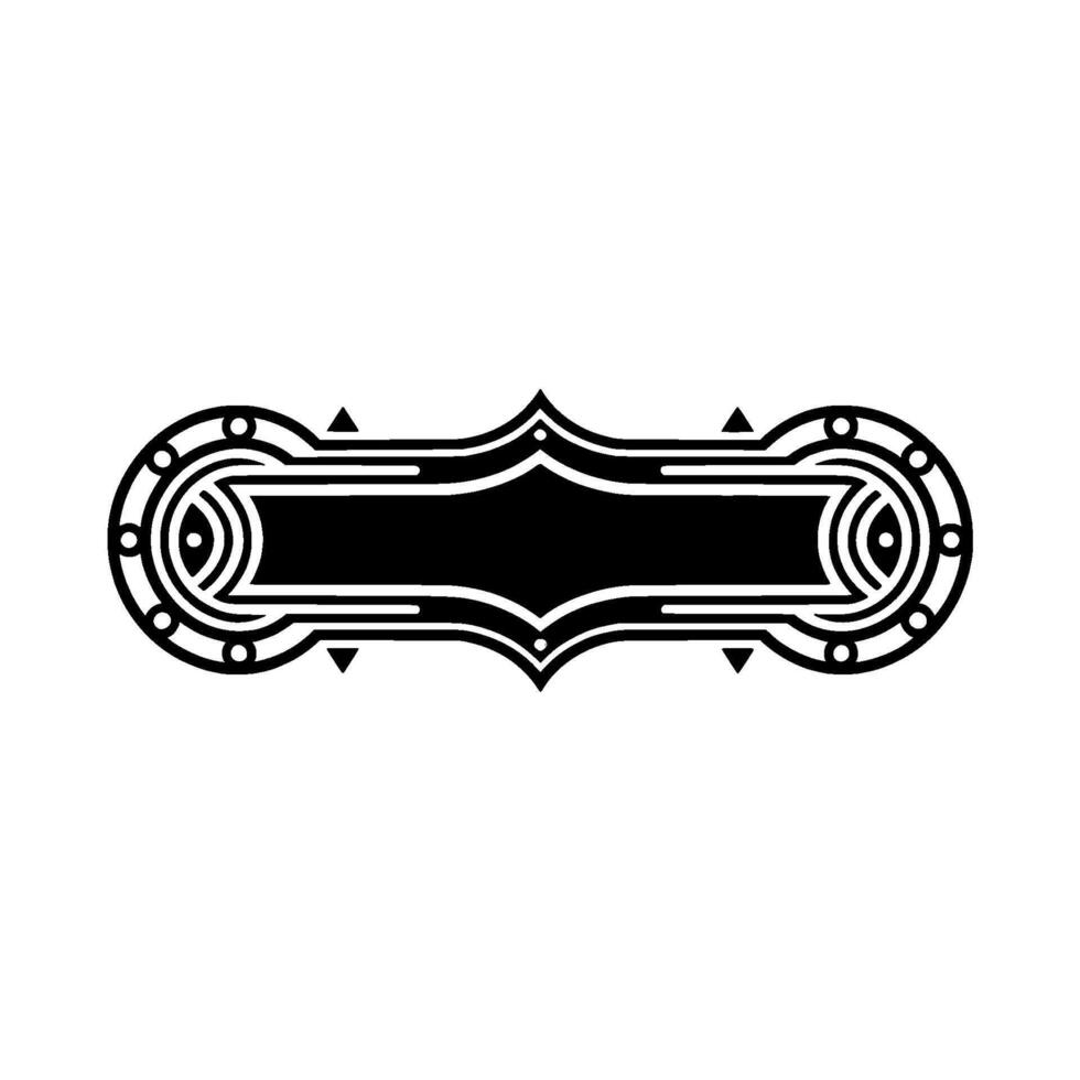 Art Deco Banner in Black and Silver, Geometric Ornament vector