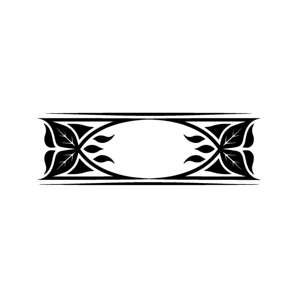 Elegant Black Floral Frame, Minimalist, on White Background vector