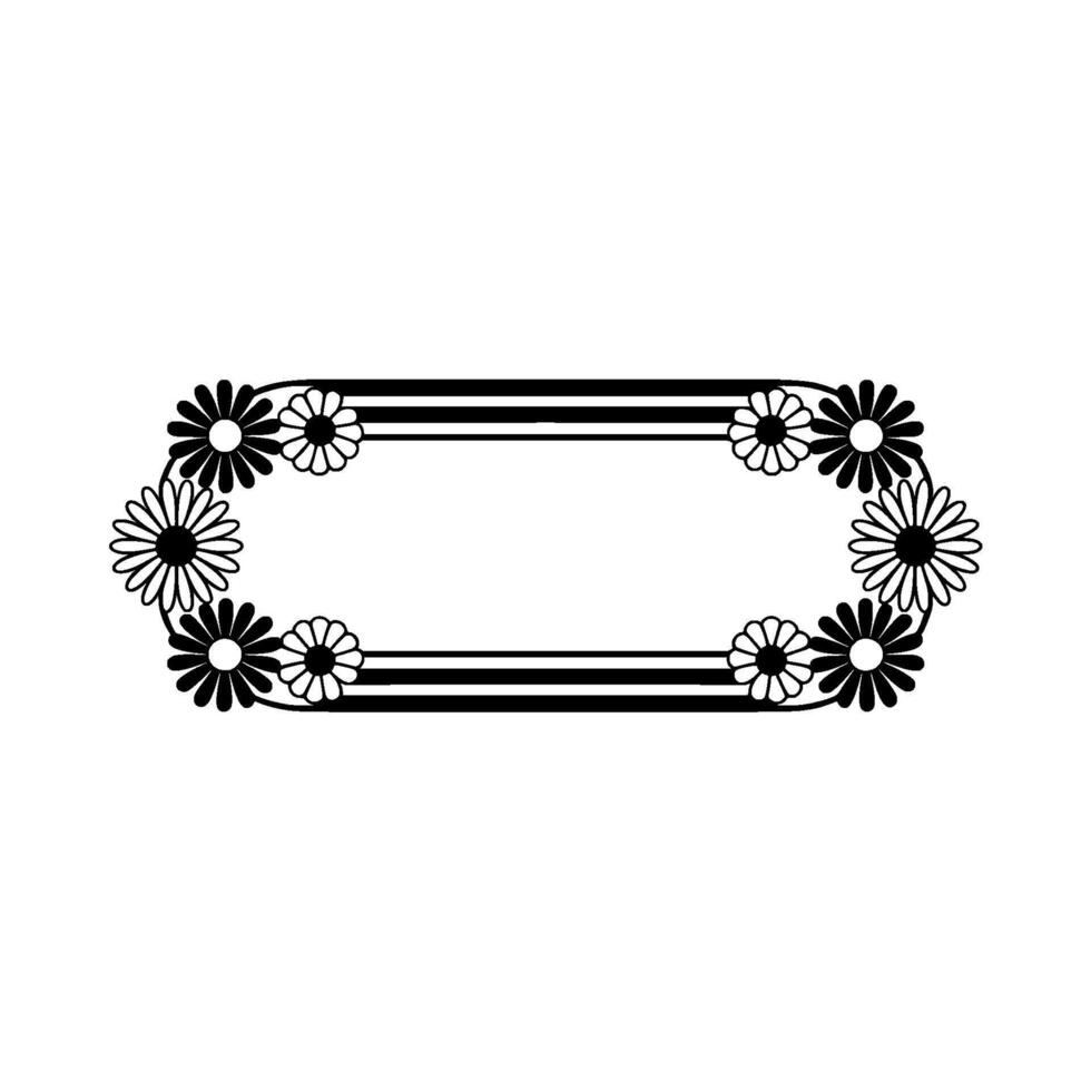 Minimalist Daisy Frame Illustration Elegant Floral Element vector