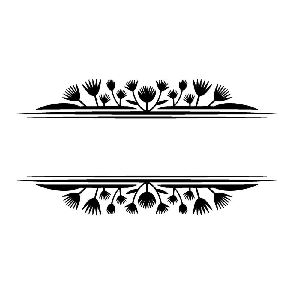 Elegant Black Floral Border Template, Minimalist vector