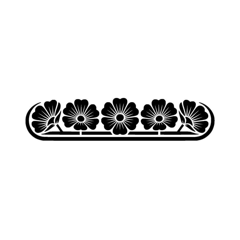 Floral Ornamental Border - Black and White vector