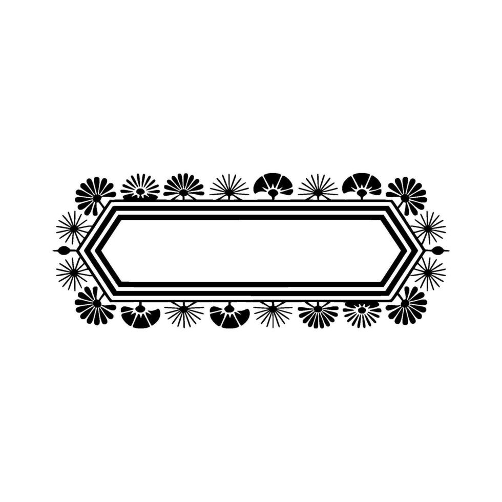 Elegant Floral Frame Black and White Decorative Border for Text vector