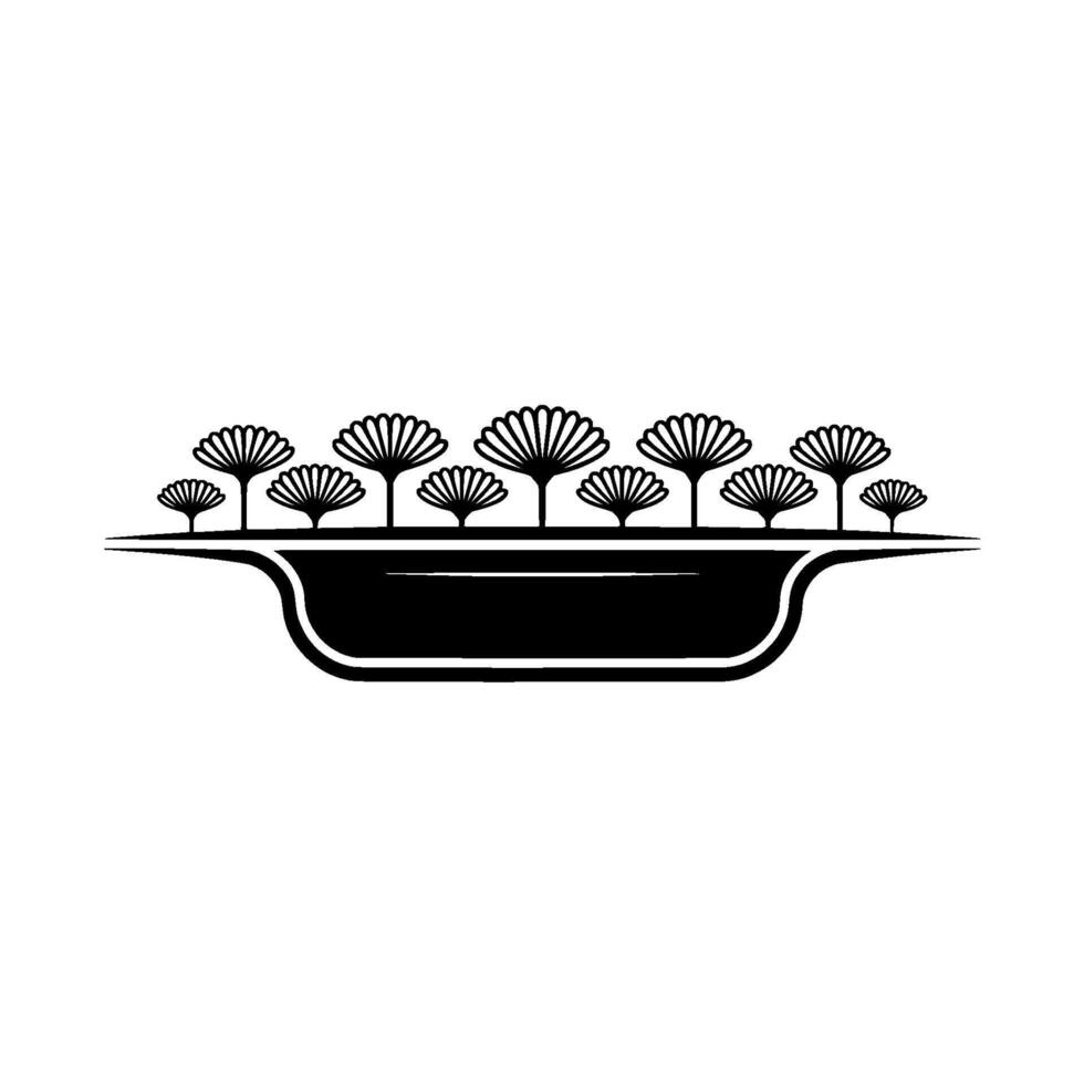 Minimalist Black White Floral Border, Line art vector