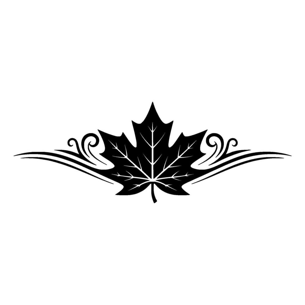 Elegant Maple Leaf , Black and White, Decoration vector