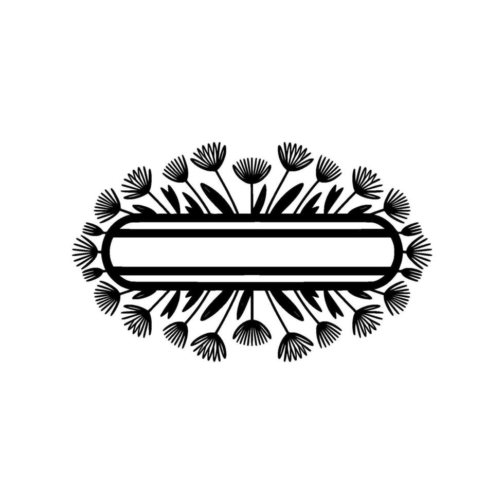Monochromatic Floral Frame with Text Space vector