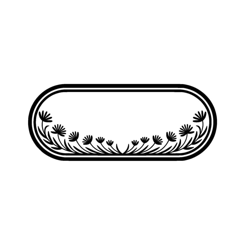 Minimalist Floral Frame Element vector