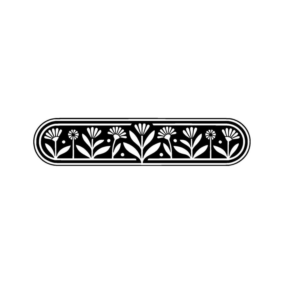 Floral Ornamental Border - Black White, Simple, Elegant vector