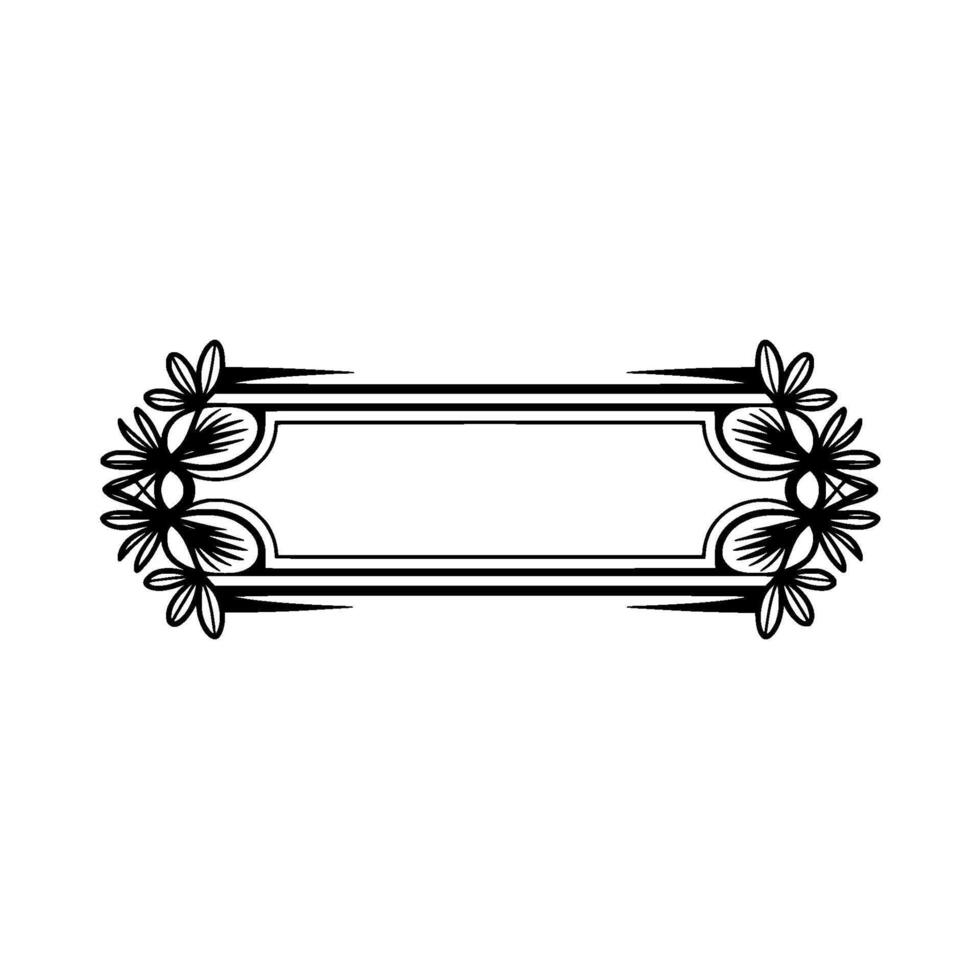 Floral Frame Element - Elegant Black and White vector