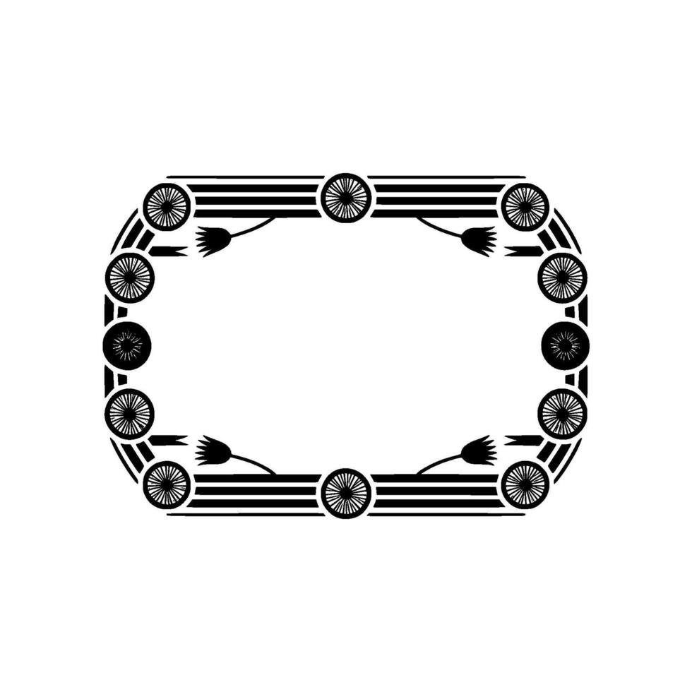 Geometric Art Deco Frame with Floral Accents, Minimalist vector