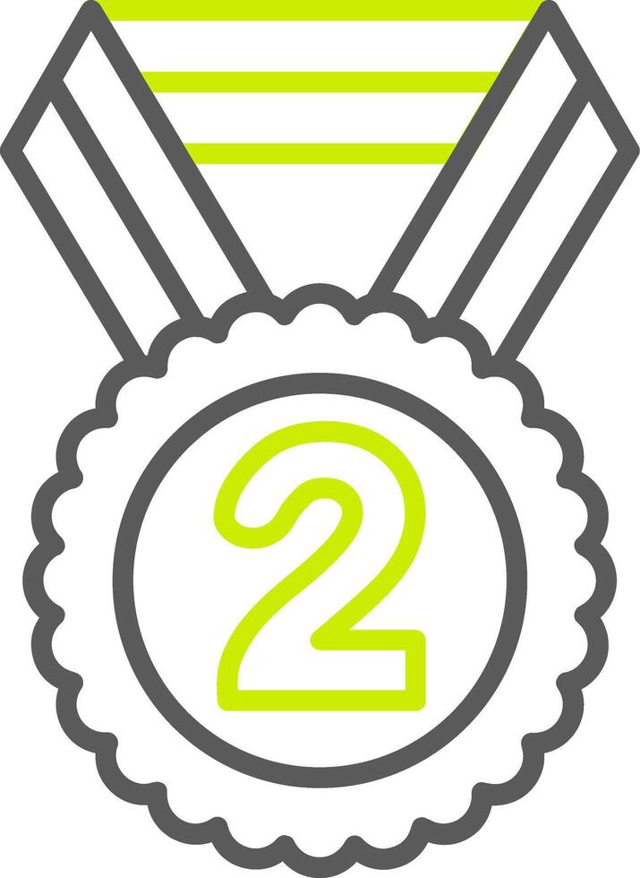 The number two is shown in a medal vector