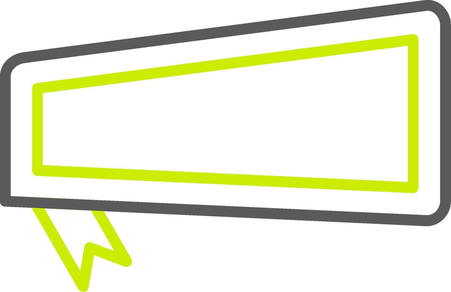 A yellow speech bubble with a green arrow vector