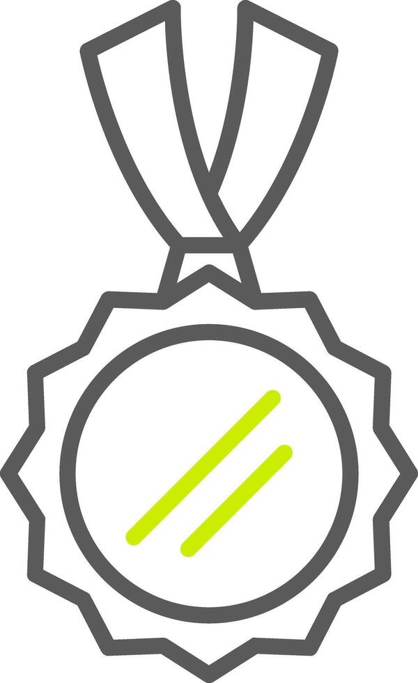 A medal with a green ribbon on it vector