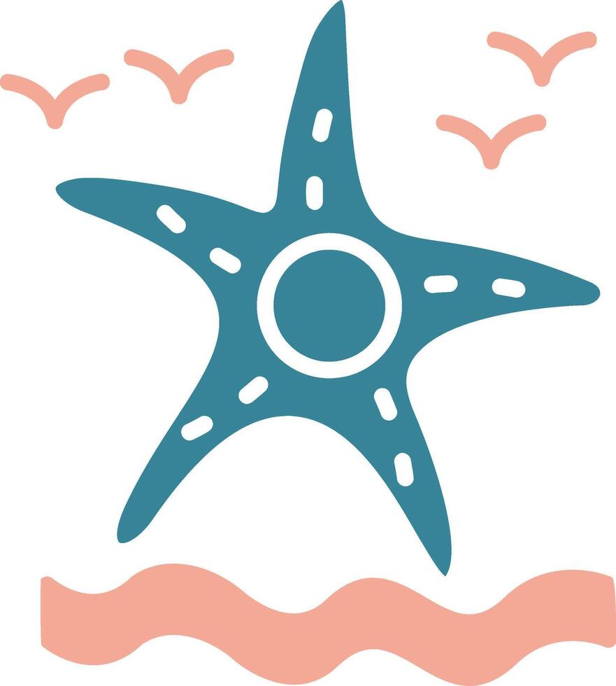 Starfish Seamless Digital Mark vector
