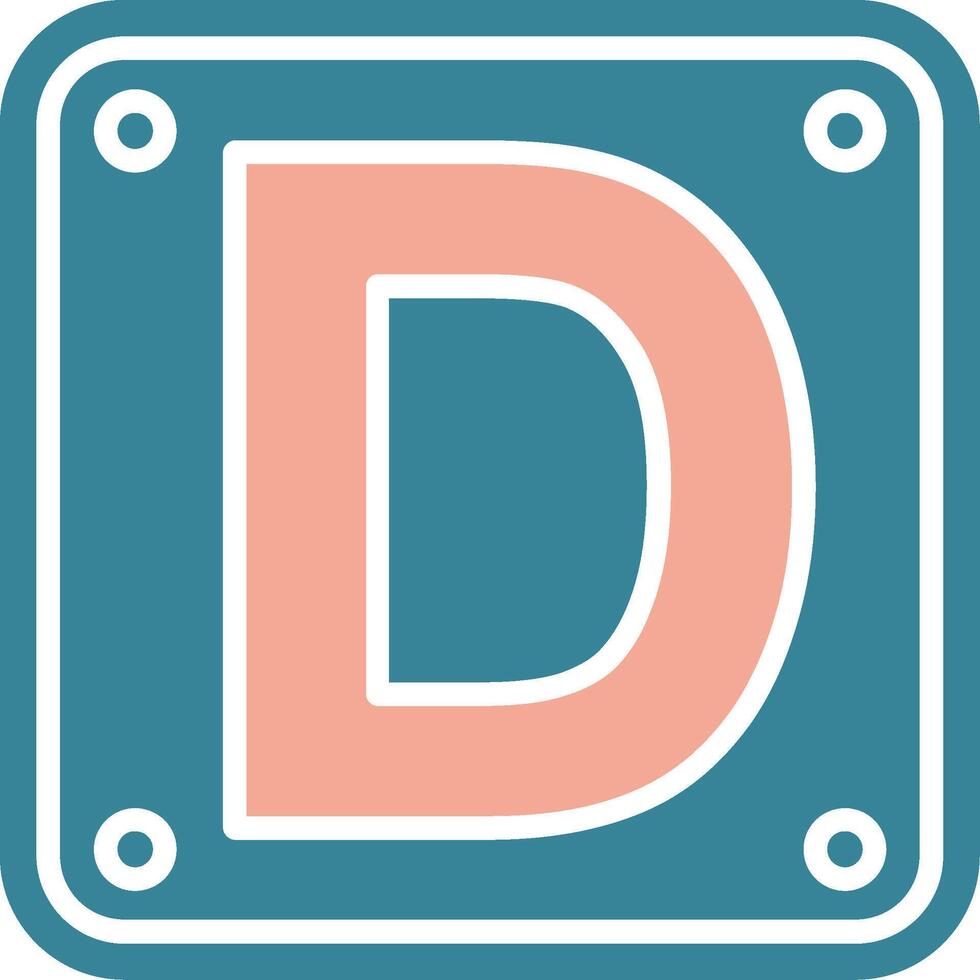 Letter D Colorful Core Icon vector
