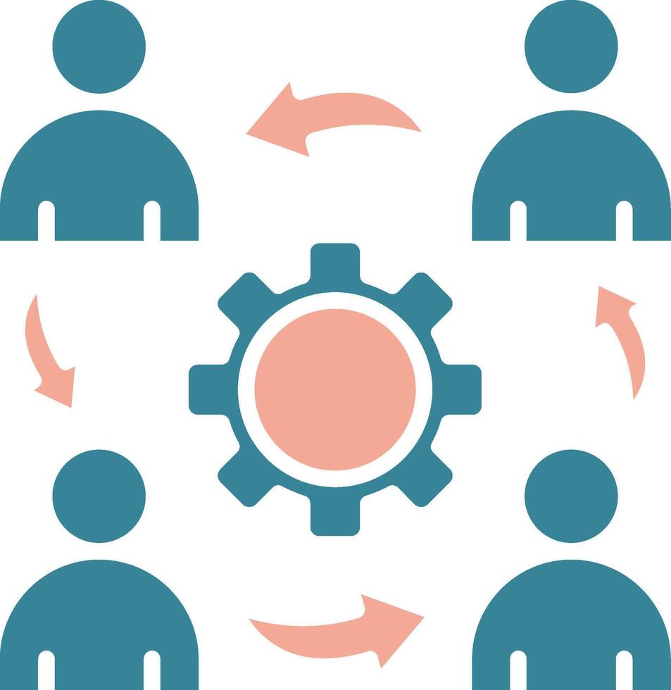 Teamwork Crystal Style Glyph vector