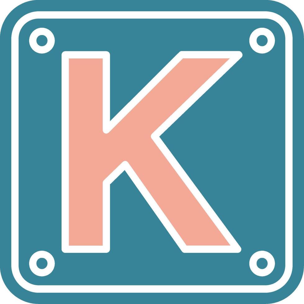 Letter K Efficient Style Glyph vector