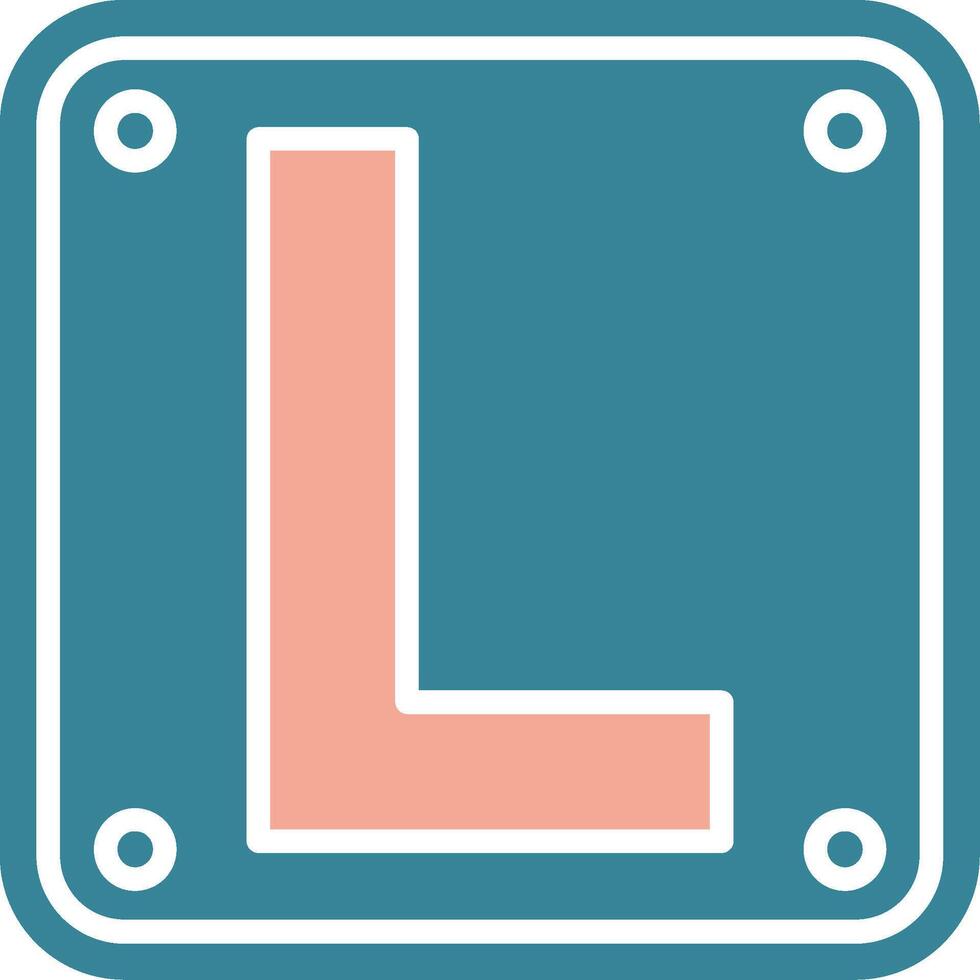 Letter L Virtual Line Art vector