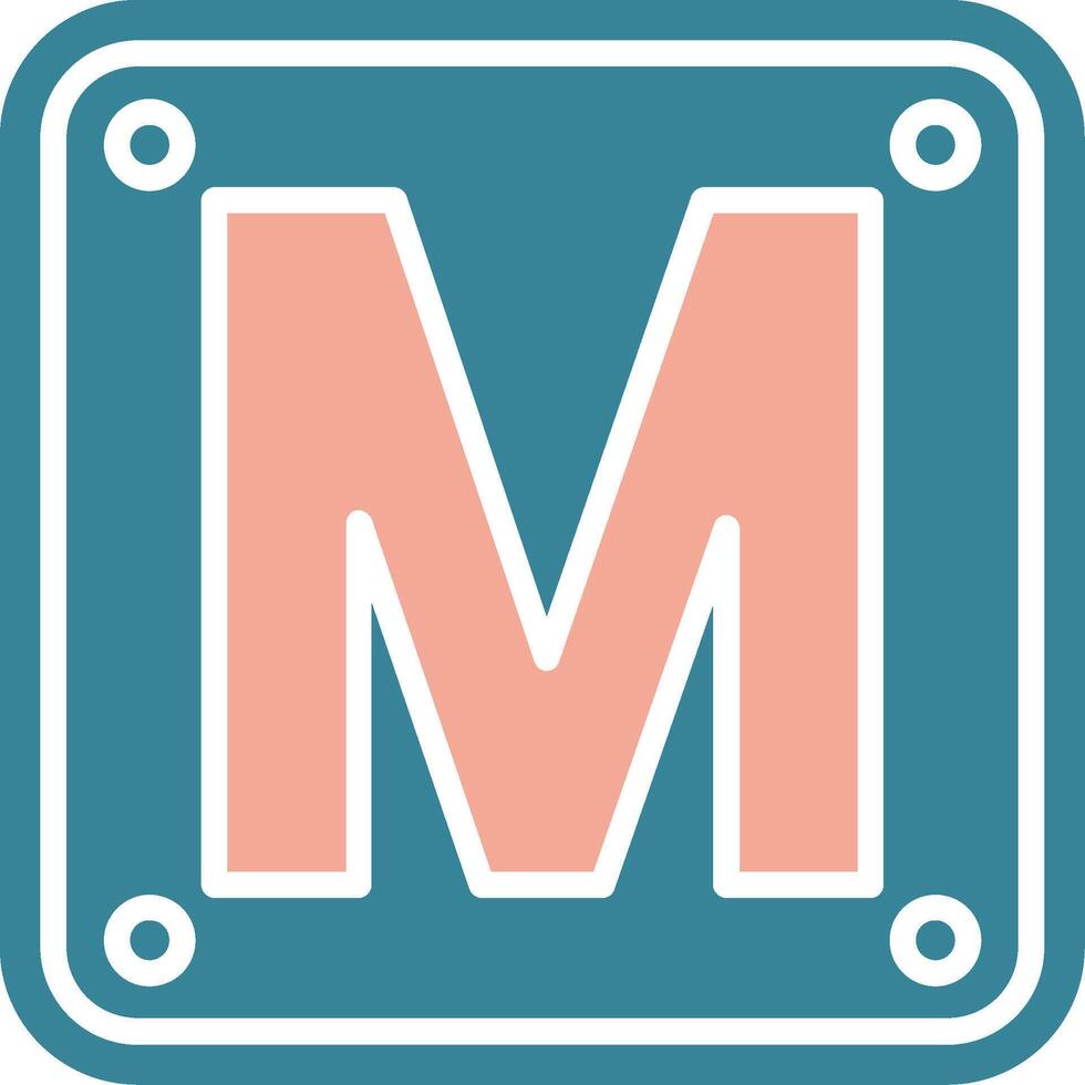 Letter M Colorful Style Glyph vector