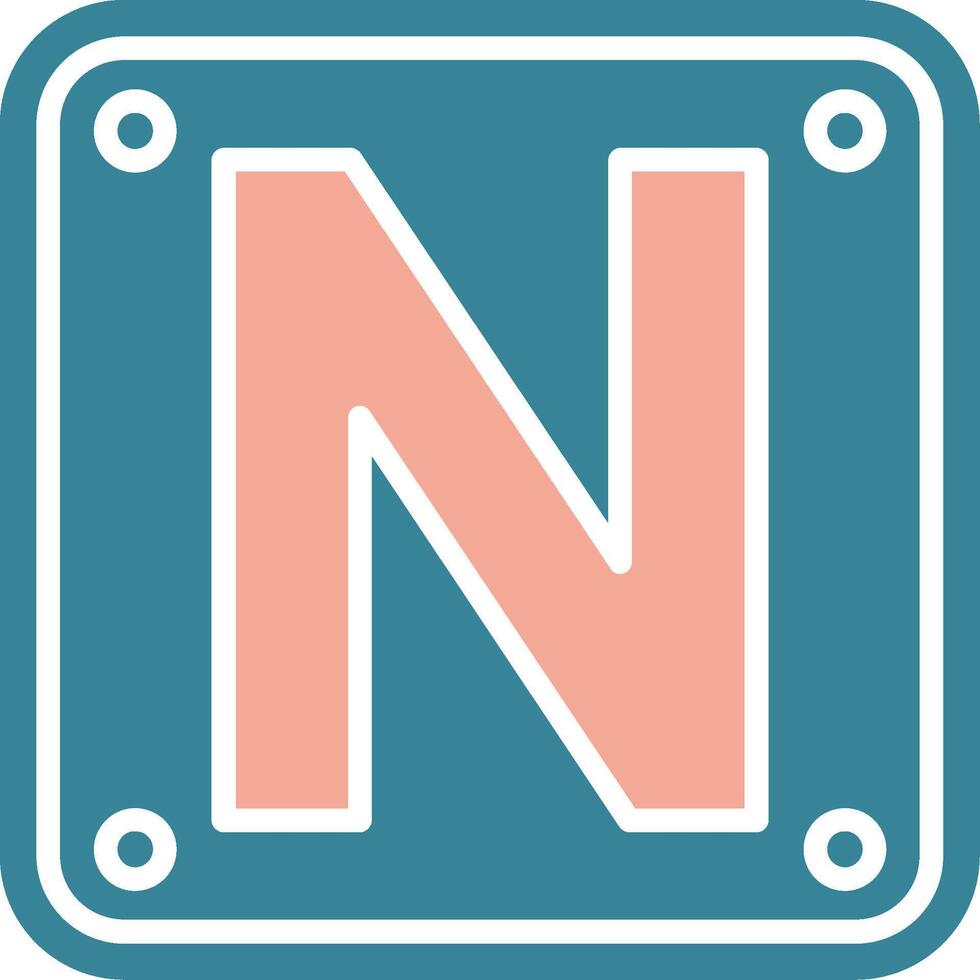 Letter N Bold Interface Object vector