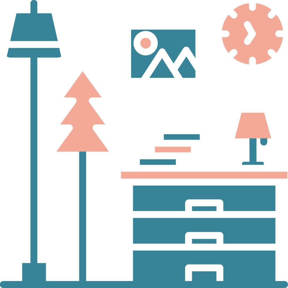 Bedside Table Premium Grid Token vector