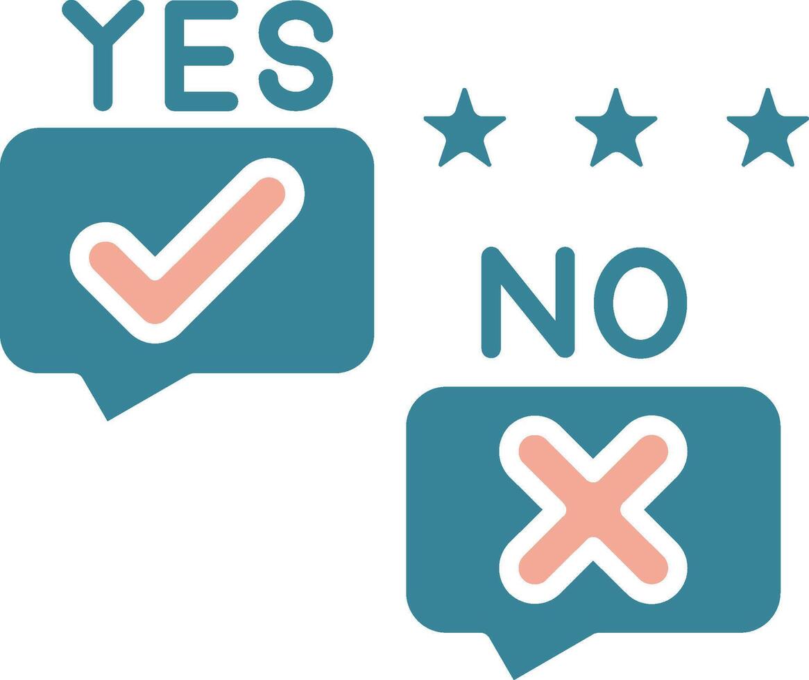 Yes No Tactile Symbol Sketch vector