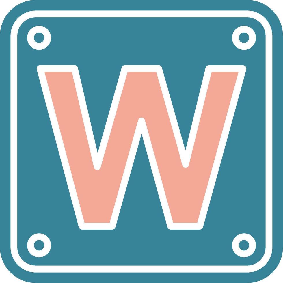 Letter W Colorful System Element vector