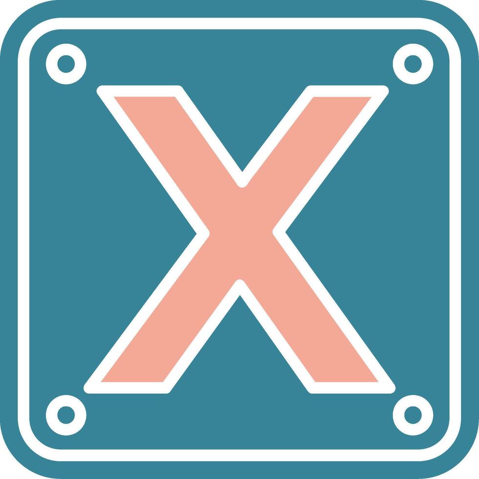 Letter X Vibrant UI Token vector