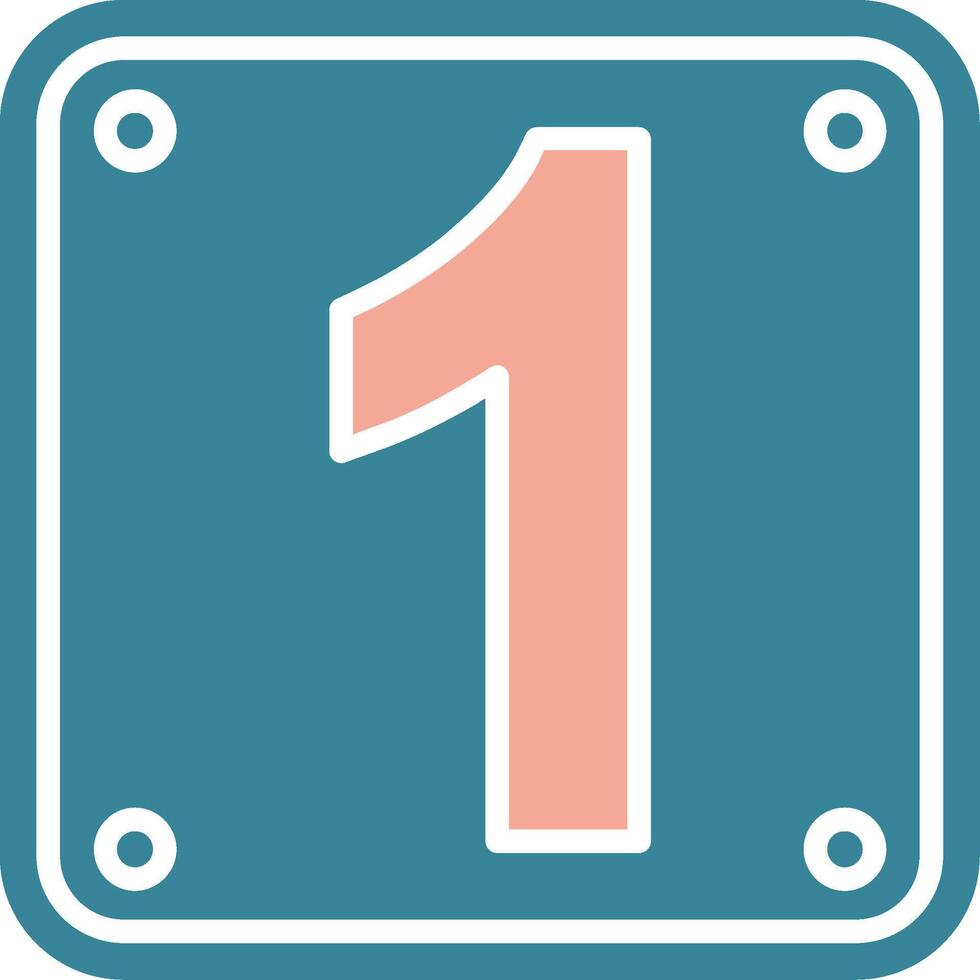 Number 1 Colorful Symbol Sketch vector