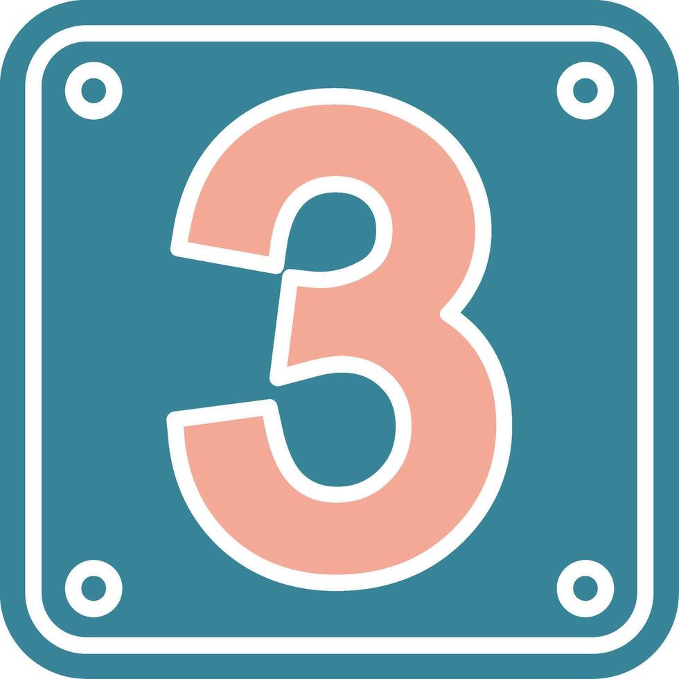 Number 3 Neon Web Symbol vector