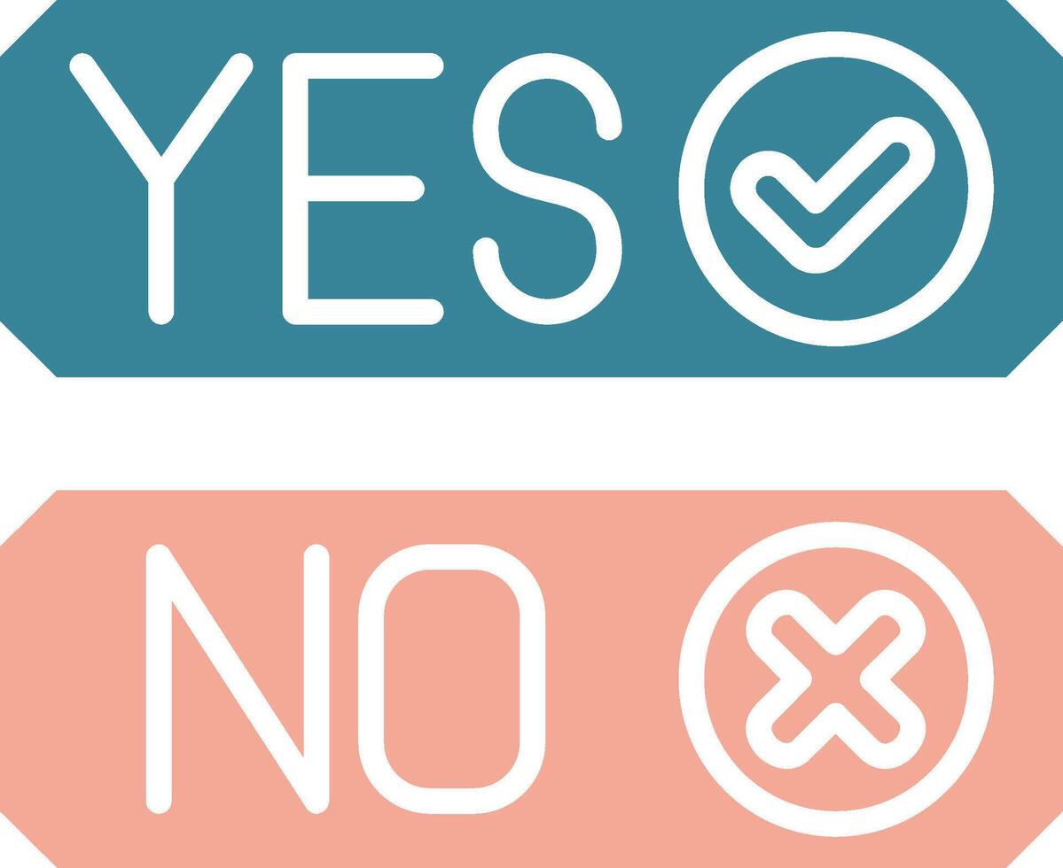 Yes Or No Futuristic Core Icon vector
