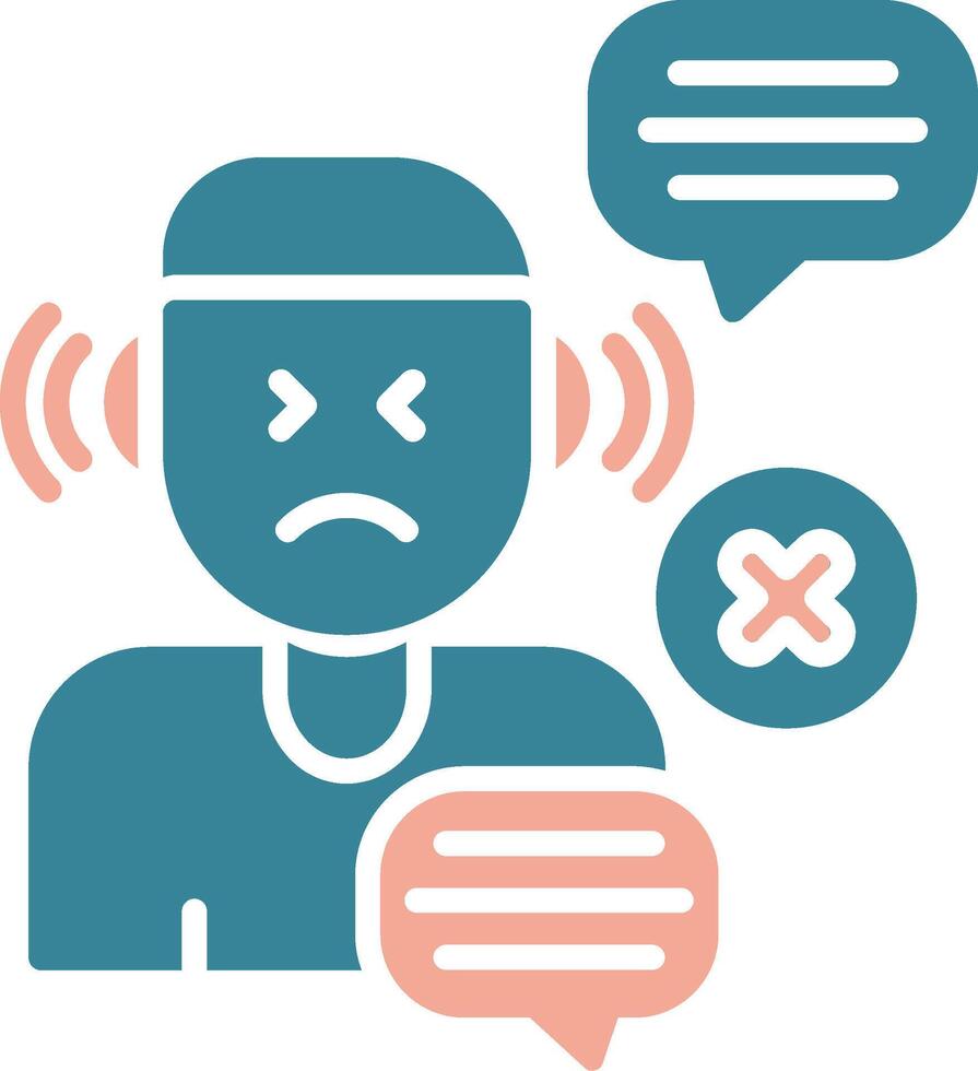 No Listen Streamlined Flat Badge vector