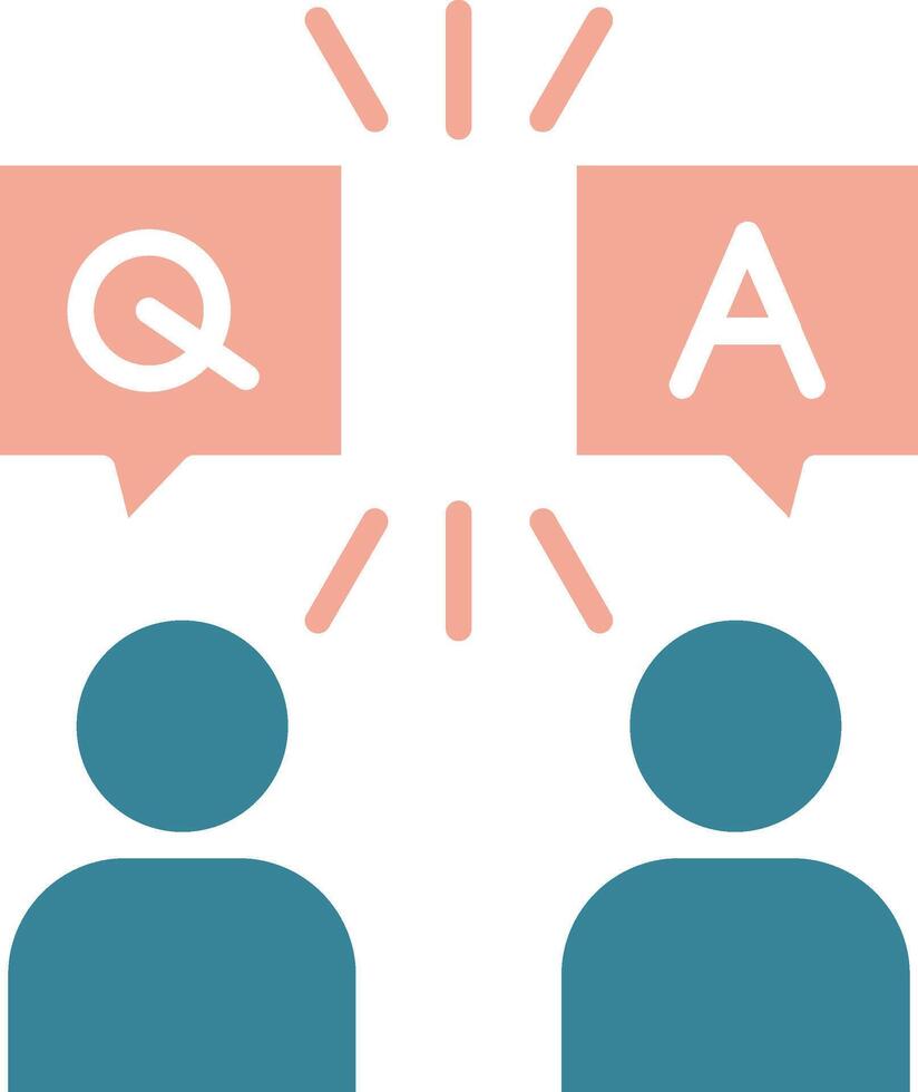 Question And Answer Simplified Style Glyph vector