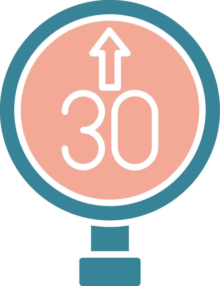 Speed Limit Simplified Icon Fragment vector