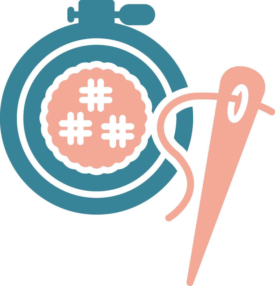 Cross Stitch Vibrant Core Icon vector