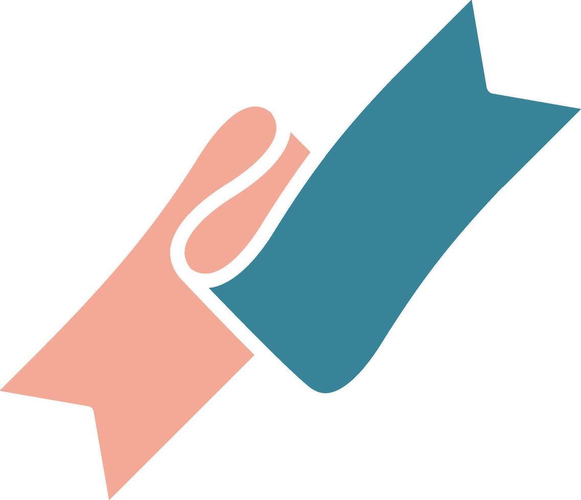 Folded Ribbon Vibrant Digital Mark vector