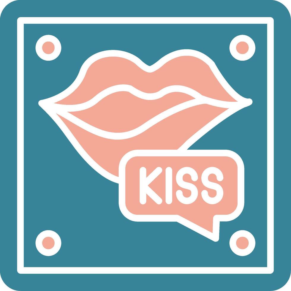Kiss Colorful Core Icon vector