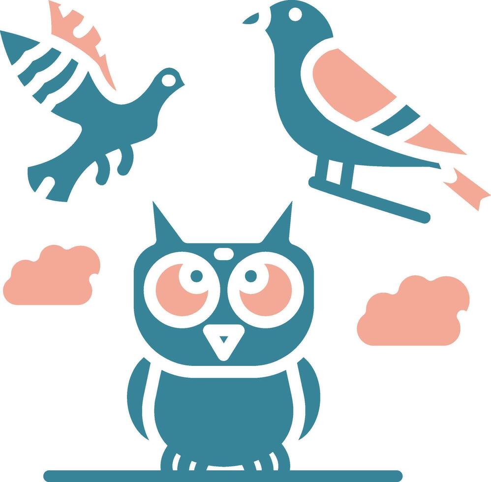 Birds Crystal Web Symbol vector
