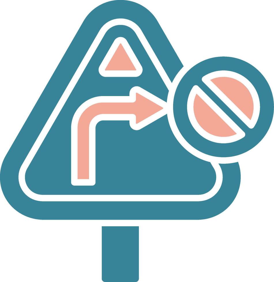 No Turn Right Crystal Unit vector