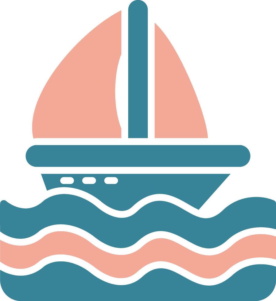 Sailboat Virtual Line Art vector