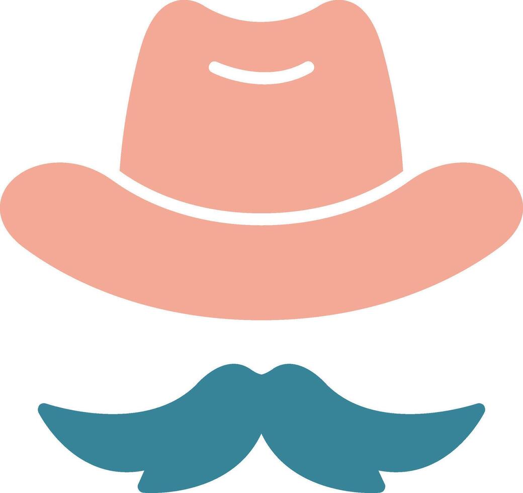 Mustache Efficient Flat Badge vector