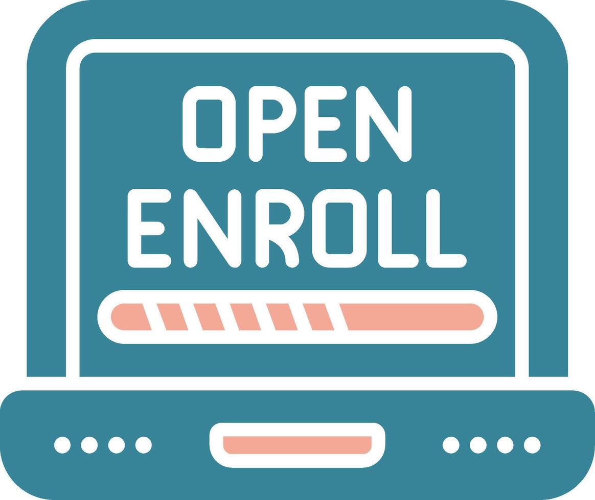 Open Enrollment Neon App Emblem vector