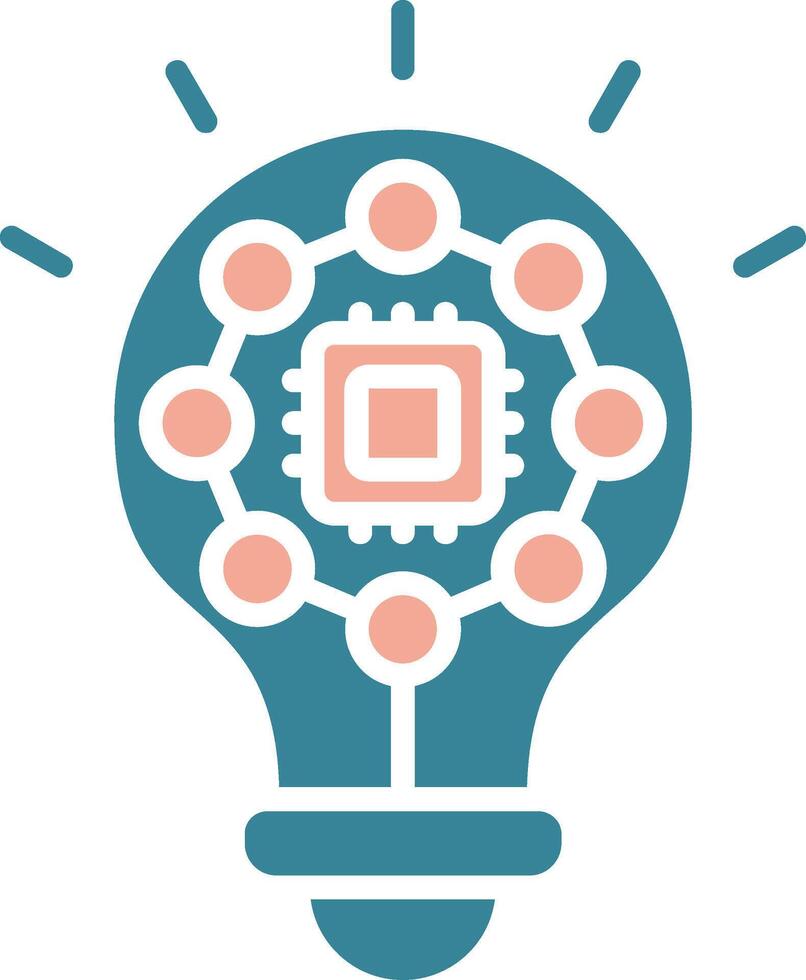 Bulb Colorful Core Icon vector