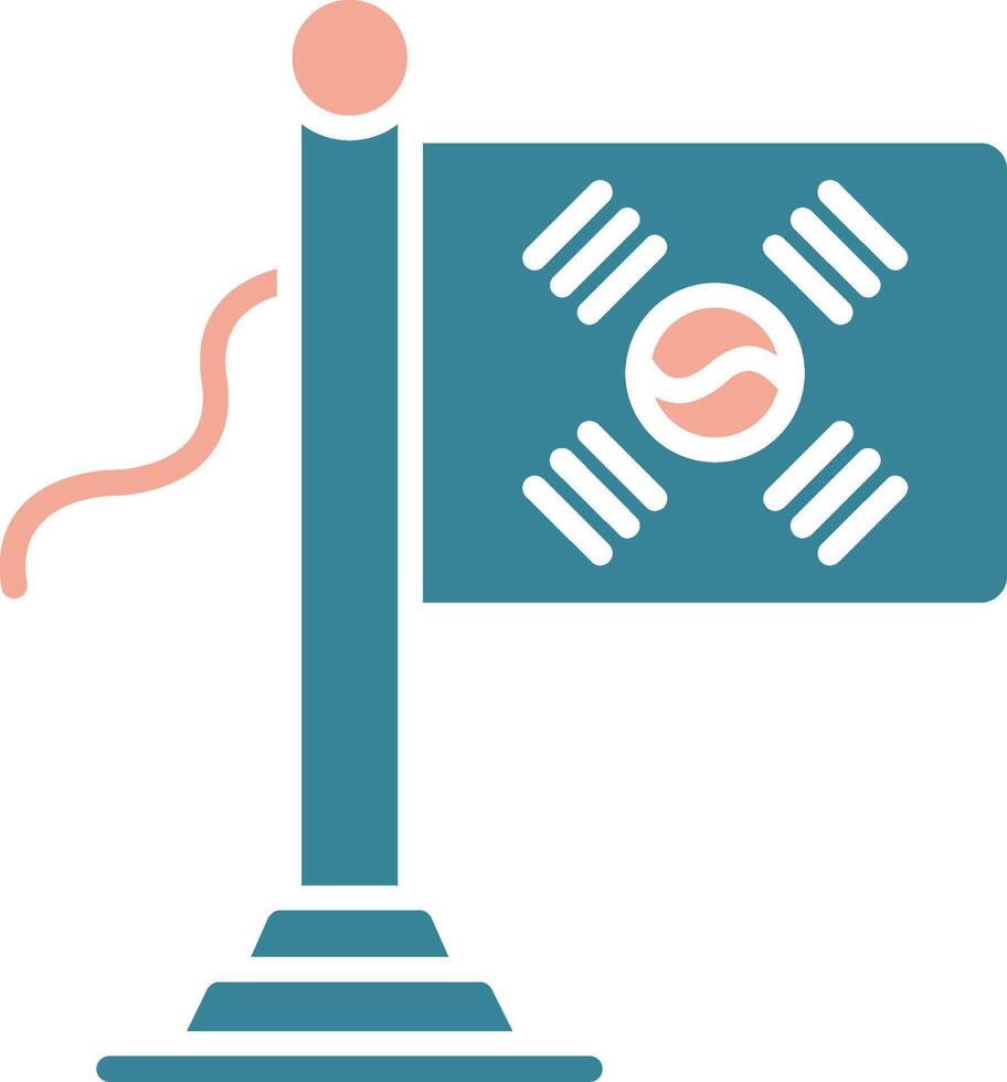 South Korea Flag Dynamic Interface Object vector
