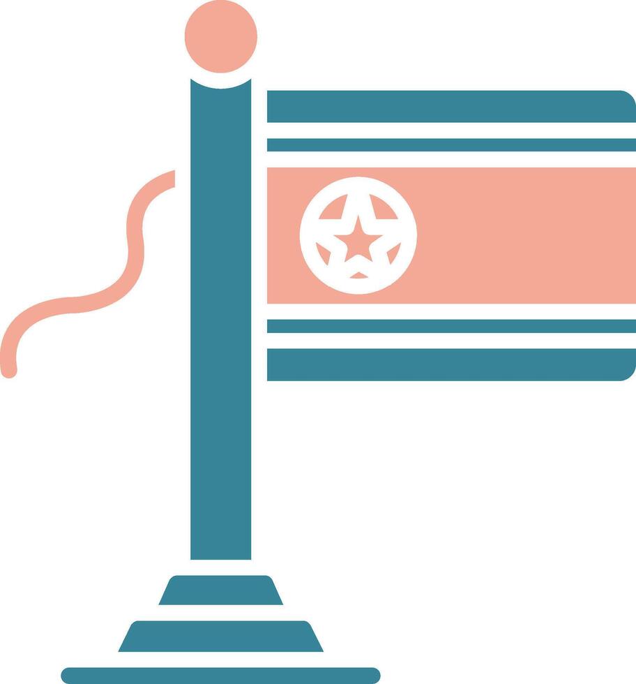 North Korea Flag Vibrant Core Icon vector