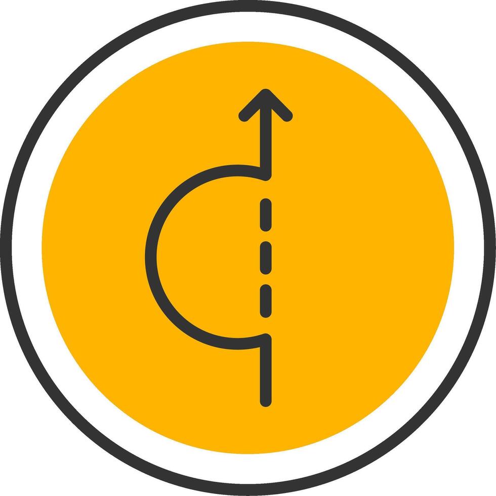 Temporary Road Detour Sign Line Two Color vector