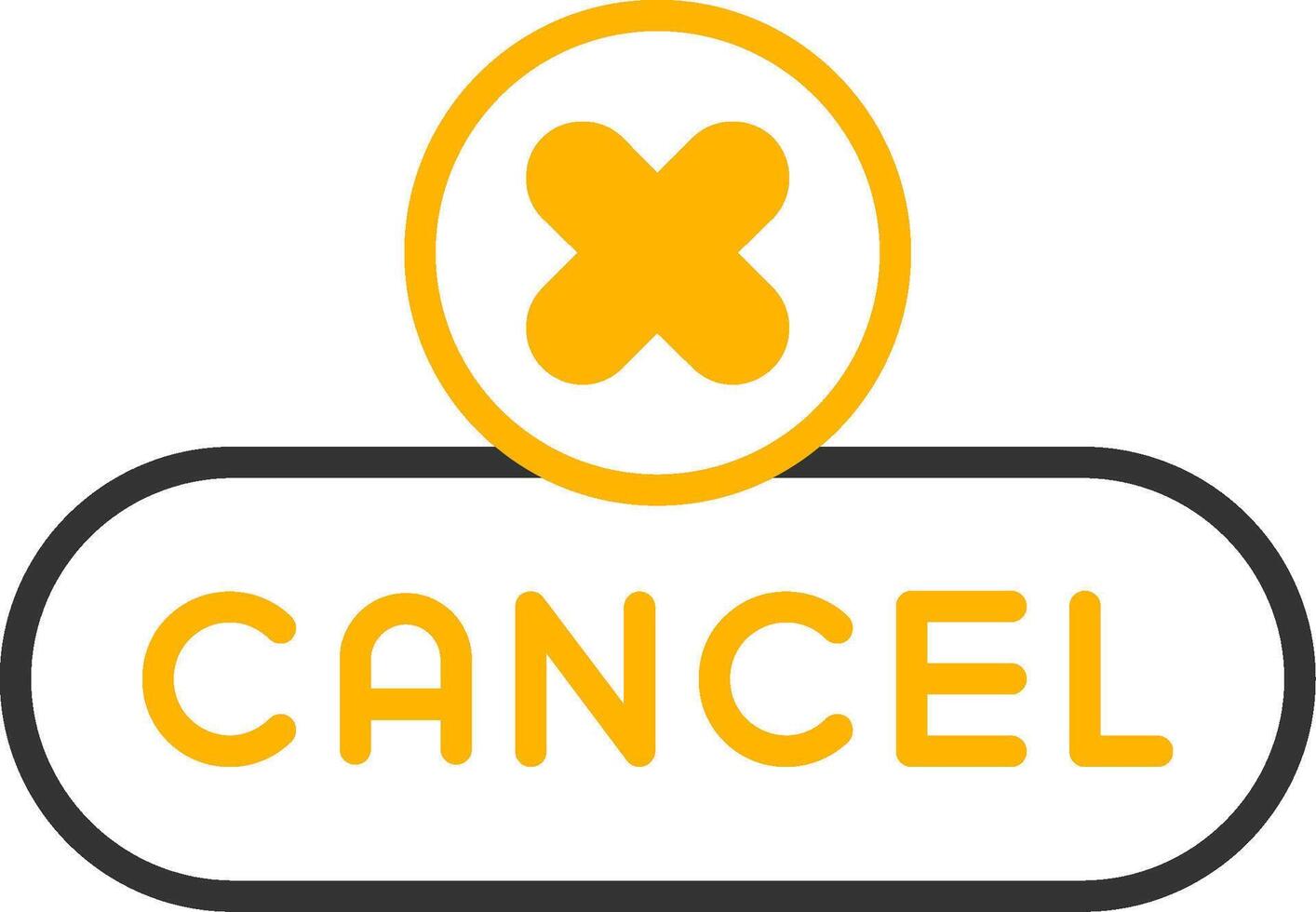 Cancel Action Button Line Two Color vector
